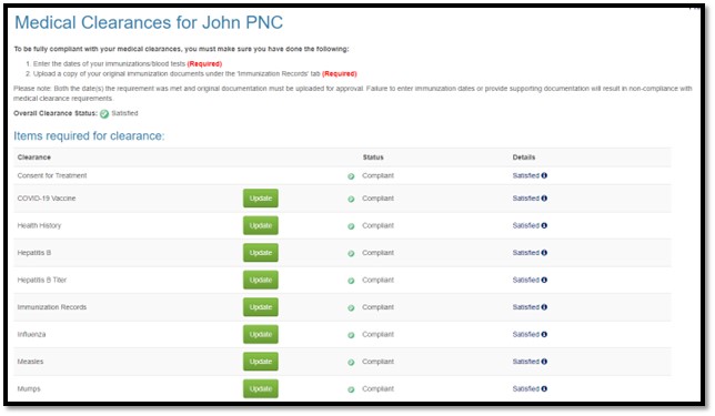 Medical Clearance Example