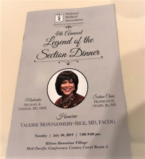 The 4th annual Legend of the Section Dinner pamphlet featuring Dr. Montgomery Rice