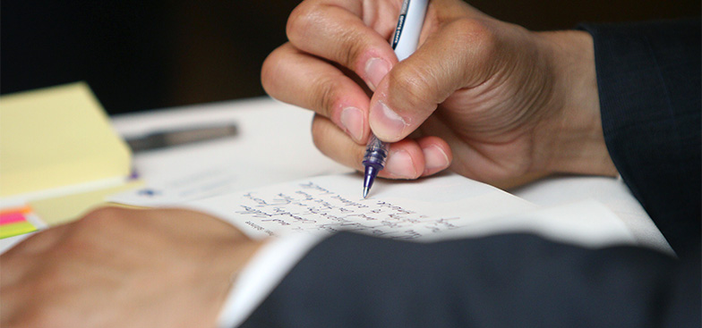 Hands Writing from TCC Reception