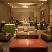 A room view at the holiday party
