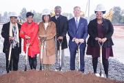 Atlanta City Council member Cleta Winslow, Atlanta Mayor Keisha Lance Bottoms, MSM President Valerie Montgomery Rice, Art Collins, Scott Taylor from Carter, and SGA President Mary McNair