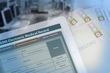 a close up of a medical record shown on computer screen