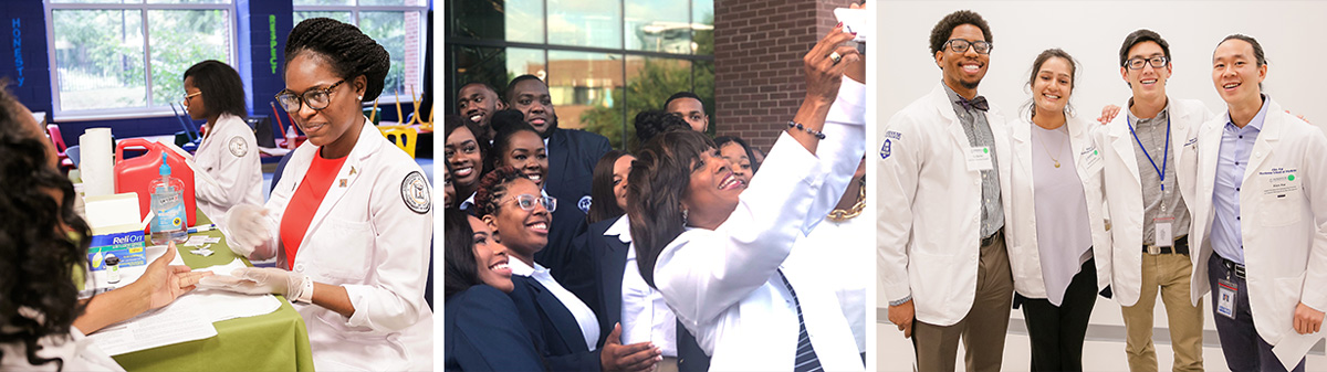 groups of students smiling